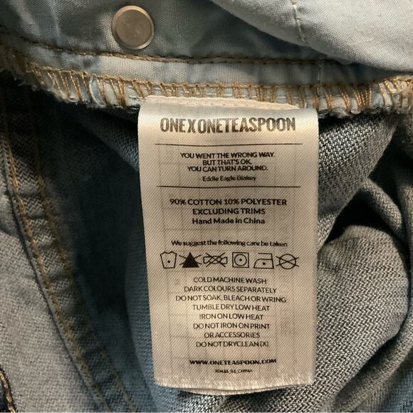 ONE X One Teaspoon Awesome Baggies Medium Rise Jeans 24 Y2K Casual Distressed - Picture 9 of 12